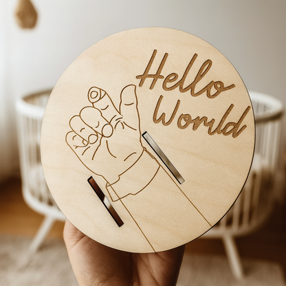 KleinGeluk® | Houten Herinneringsbordje – Bewaar het Ziekenhuisbandje van je Baby met Liefde