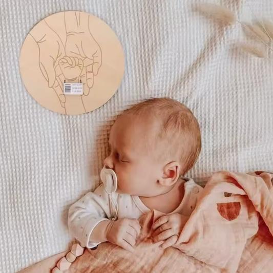 KleinGeluk® | Houten Herinneringsbordje – Bewaar het Ziekenhuisbandje van je Baby met Liefde