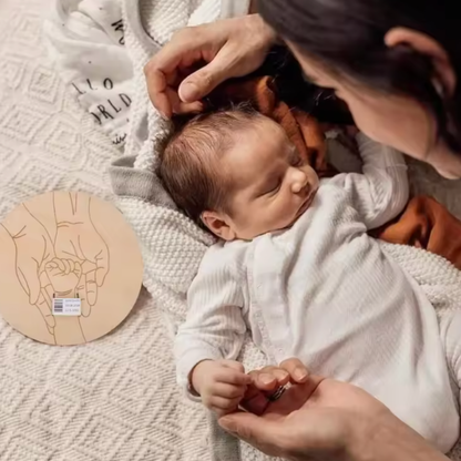 KleinGeluk® | Houten Herinneringsbordje – Bewaar het Ziekenhuisbandje van je Baby met Liefde